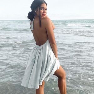 Blue Halter Vici Dress